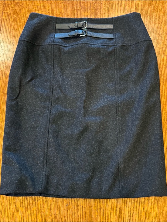 Ralph Lauren Dresses & Skirts - 🍒 Premium Ralph Lauren Black Merino Wool Angora Cashmere Double Buckle Skirt 🍒